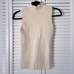 Theory Wool Cream Tank - mock neck high neck turtleneck - xs